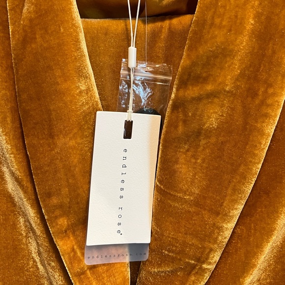 Endless Rose Velvet Set Single Breasted Blazer & Trousers - Gold sz XS - Picture 7 of 11